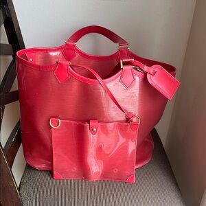 Louis Vuitton Red PVC Beach Lagoon XL Tote